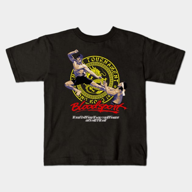 Bloodsport Kick Kids T-Shirt by Hidarsup Bahagiarsa